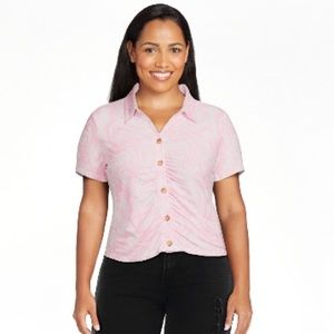 Pink Marble Button Top